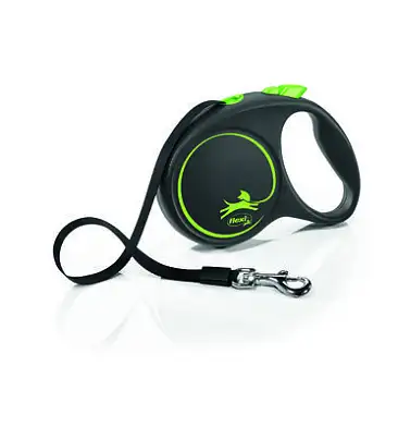 Flexi рулетка-ремень для собак, зеленая, Black Design Tape green