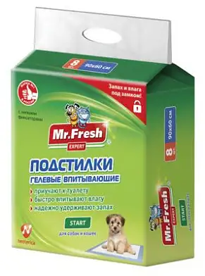 Mr.Fresh Expert Start подстилки-пеленки для приучения к туалету кошек и собак