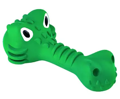 Mr.Kranch игрушка для собак Крокодил с пищалкой, зеленая, с ароматом курицы